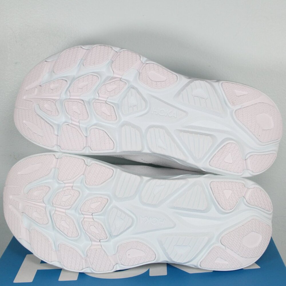 Hoka One One Clifton 10 Wide Running Shoes Womens 7 D 8 D White Blue - Picture 6 of 6